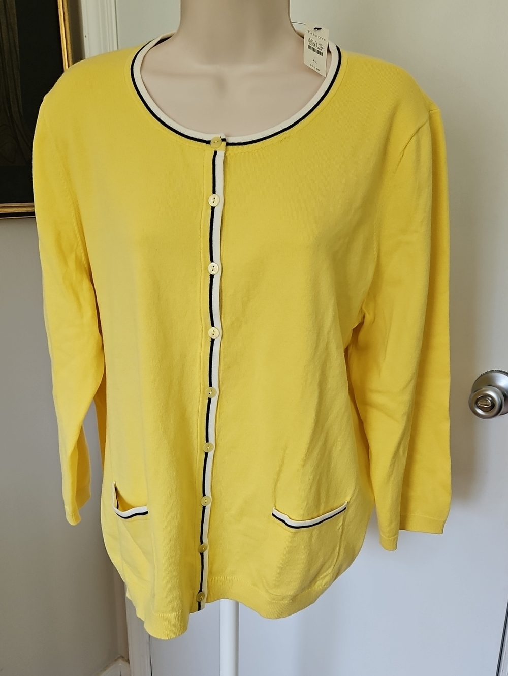 NWT Talbots Yellow Cardigan Size XL